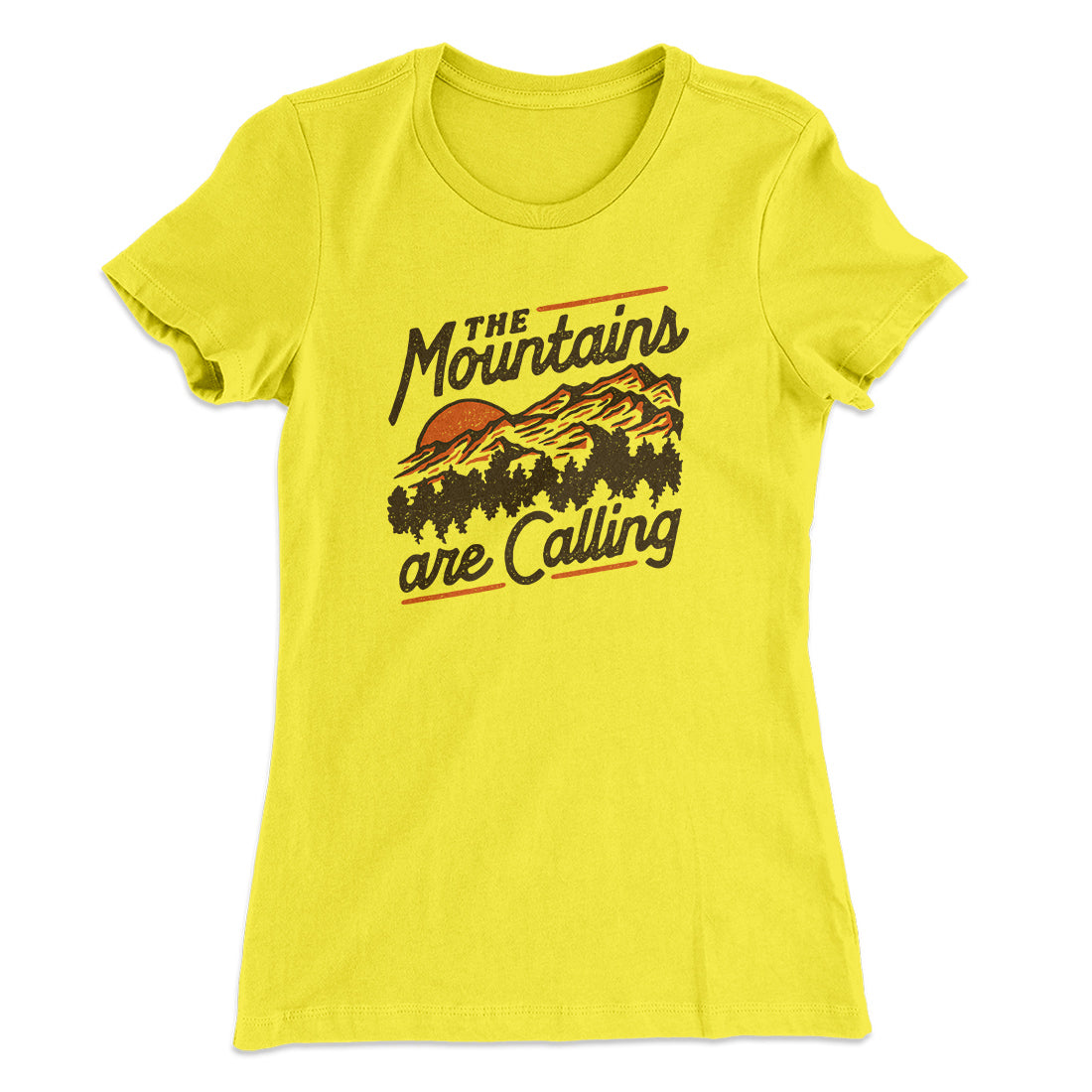 The Mountains Are Calling Women's T-Shirt Banana Cream | Funny Shirt from Famous In Real Life