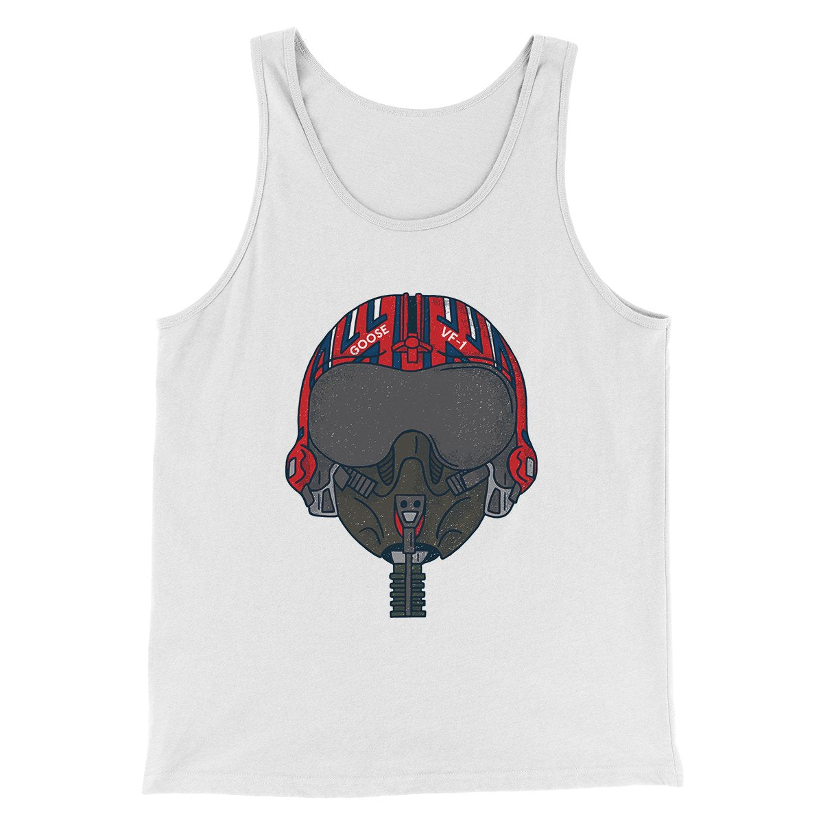 Goose Helmet Funny Movie Men/Unisex Tank Top White | Funny Shirt from Famous In Real Life