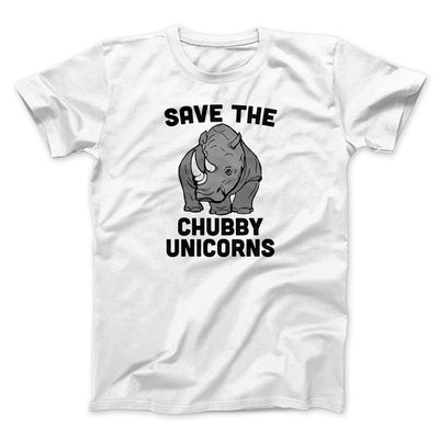 Save The Chubby Unicorns Funny Men/Unisex T-Shirt White | Funny Shirt from Famous In Real Life