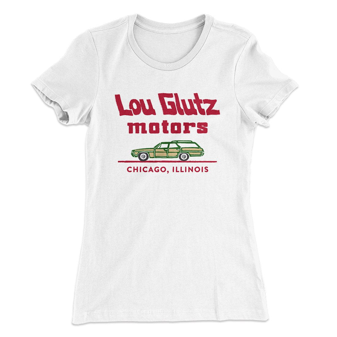 Lou Glutz Motors Women's T-Shirt White | Funny Shirt from Famous In Real Life