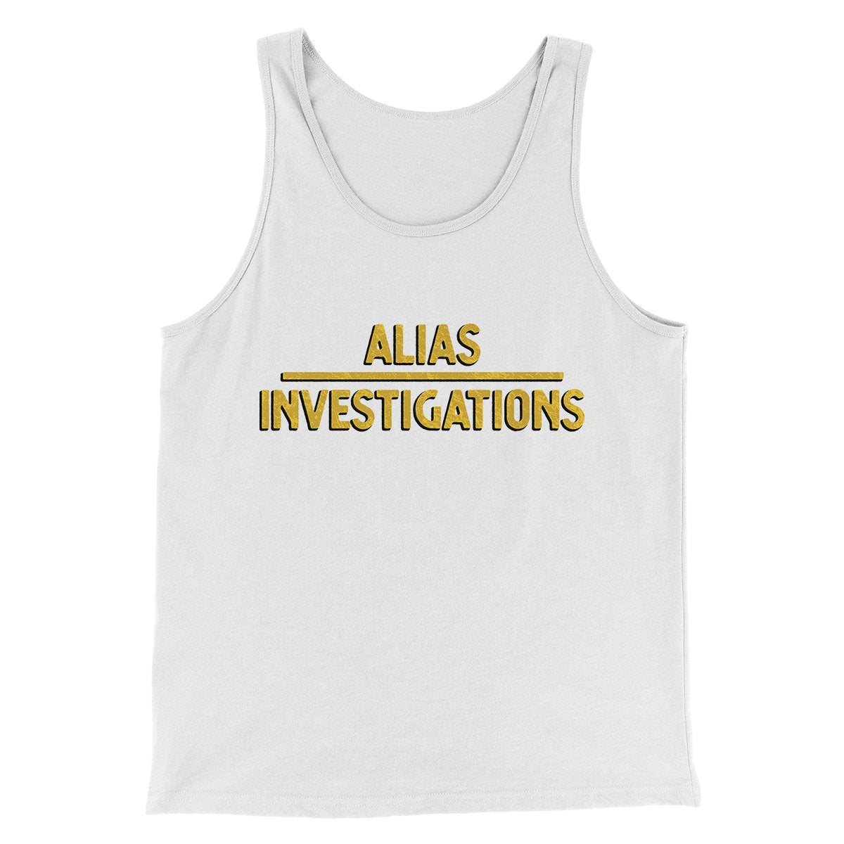 Alias Investigations Men/Unisex Tank Top White | Funny Shirt from Famous In Real Life