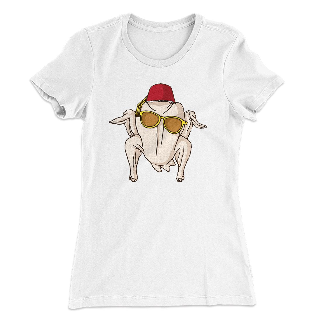 Monica Turkey Head Funny Thanksgiving Women's T-Shirt | Funny Shirt from Famous In Real Life