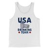 USA Drinking Team Men/Unisex Tank Top White | Funny Shirt from Famous In Real Life