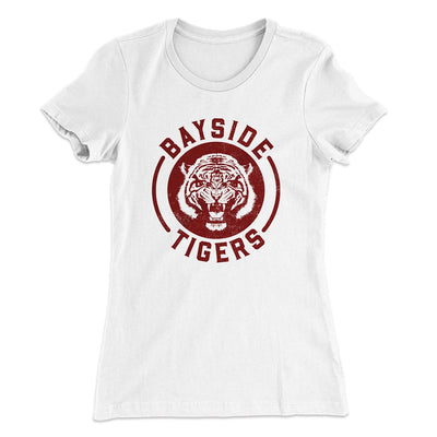 Bayside Tigers Women's T-Shirt White | Funny Shirt from Famous In Real Life