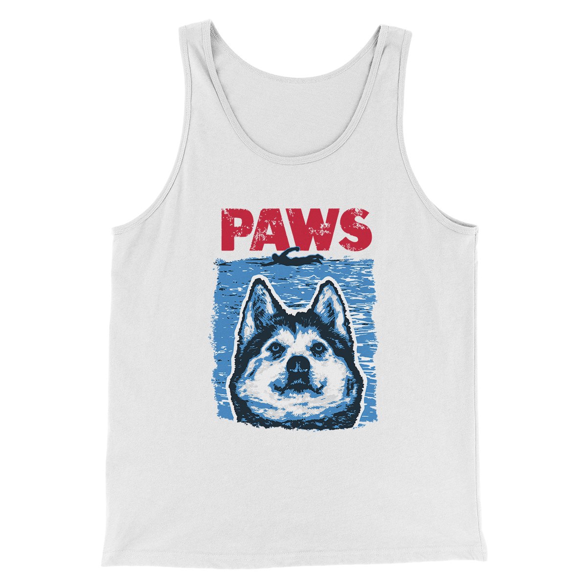 PAWS Dog Funny Movie Men/Unisex Tank Top White | Funny Shirt from Famous In Real Life