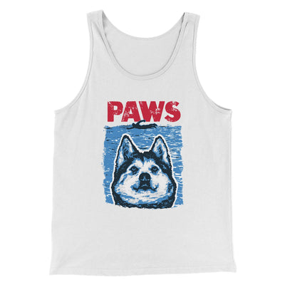 PAWS Dog Funny Movie Men/Unisex Tank Top White | Funny Shirt from Famous In Real Life