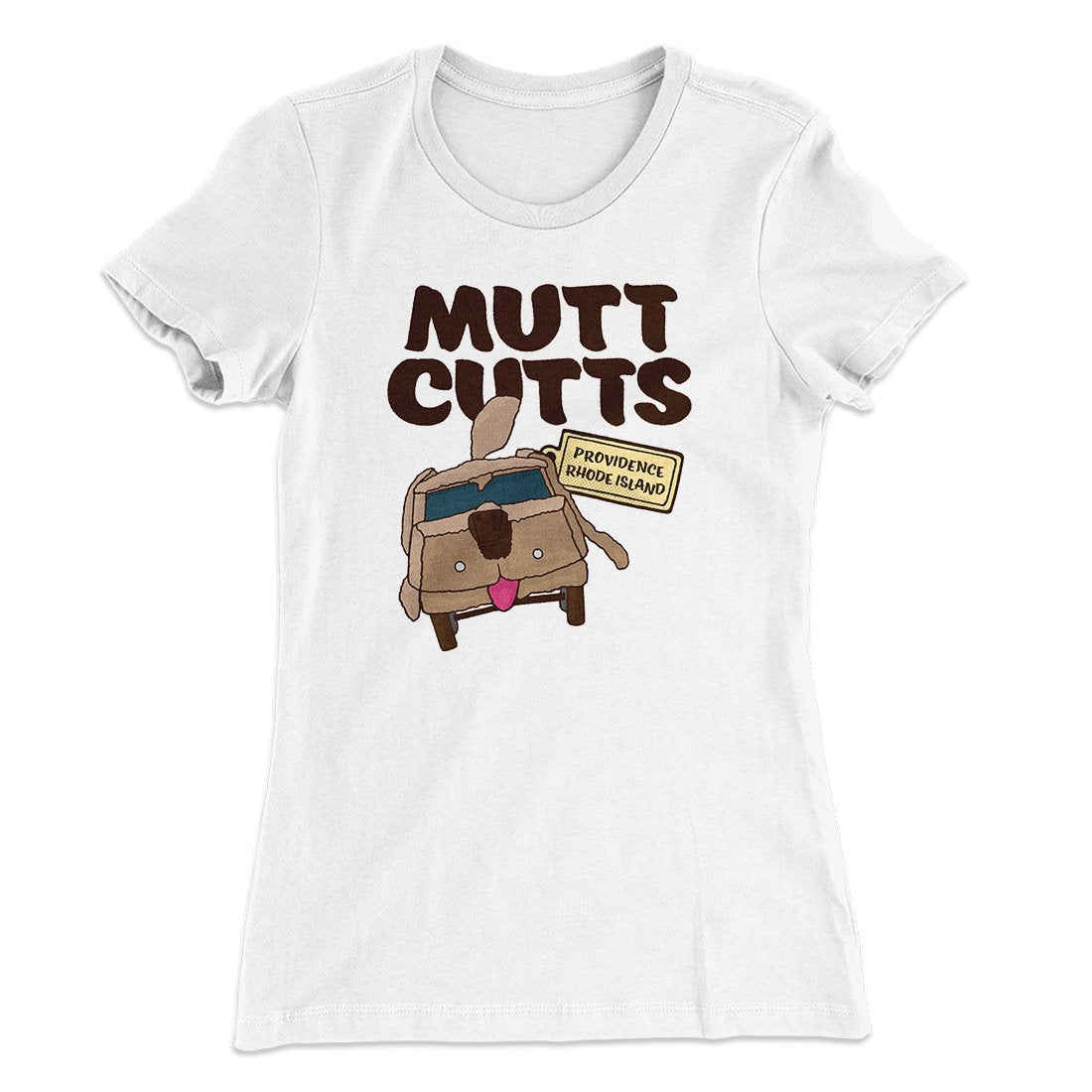 Mutt Cutts Women's T-Shirt White | Funny Shirt from Famous In Real Life