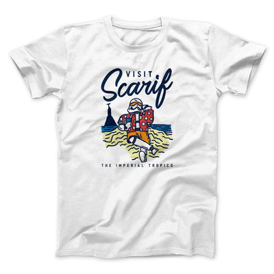 Visit Scarif Funny Movie Men/Unisex T-Shirt White | Funny Shirt from Famous In Real Life