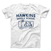 Hawkins Middle School A/V Club Men/Unisex T-Shirt White | Funny Shirt from Famous In Real Life