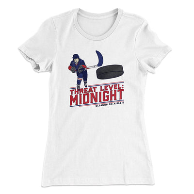Threat Level: Midnight Women's T-Shirt White | Funny Shirt from Famous In Real Life