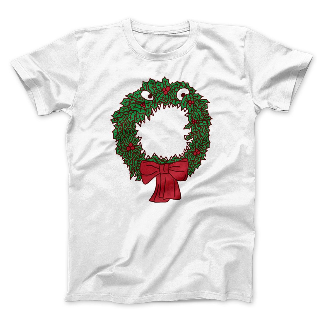 Christmas Nightmare Wreath Funny Movie Men/Unisex T-Shirt White | Funny Shirt from Famous In Real Life