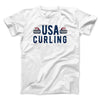 USA Curling Men/Unisex T-Shirt White | Funny Shirt from Famous In Real Life