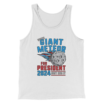 Giant Meteor 2024 Men/Unisex Tank Top White | Funny Shirt from Famous In Real Life
