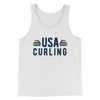 USA Curling Men/Unisex Tank Top White | Funny Shirt from Famous In Real Life