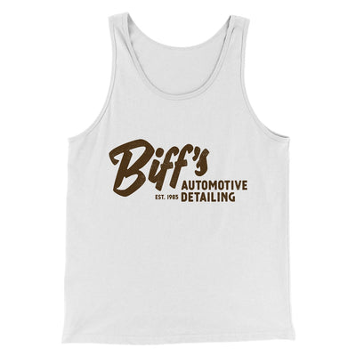 Biff's Auto Detailing Funny Movie Men/Unisex Tank Top White | Funny Shirt from Famous In Real Life