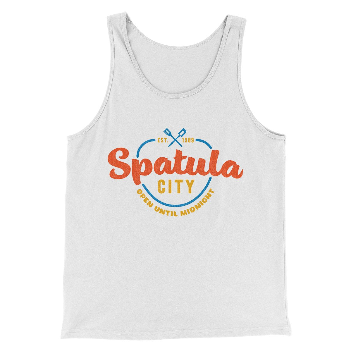 Spatula City Funny Movie Men/Unisex Tank Top White | Funny Shirt from Famous In Real Life