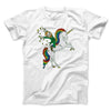 Leprechaun Unicorn Jockey Men/Unisex T-Shirt White | Funny Shirt from Famous In Real Life