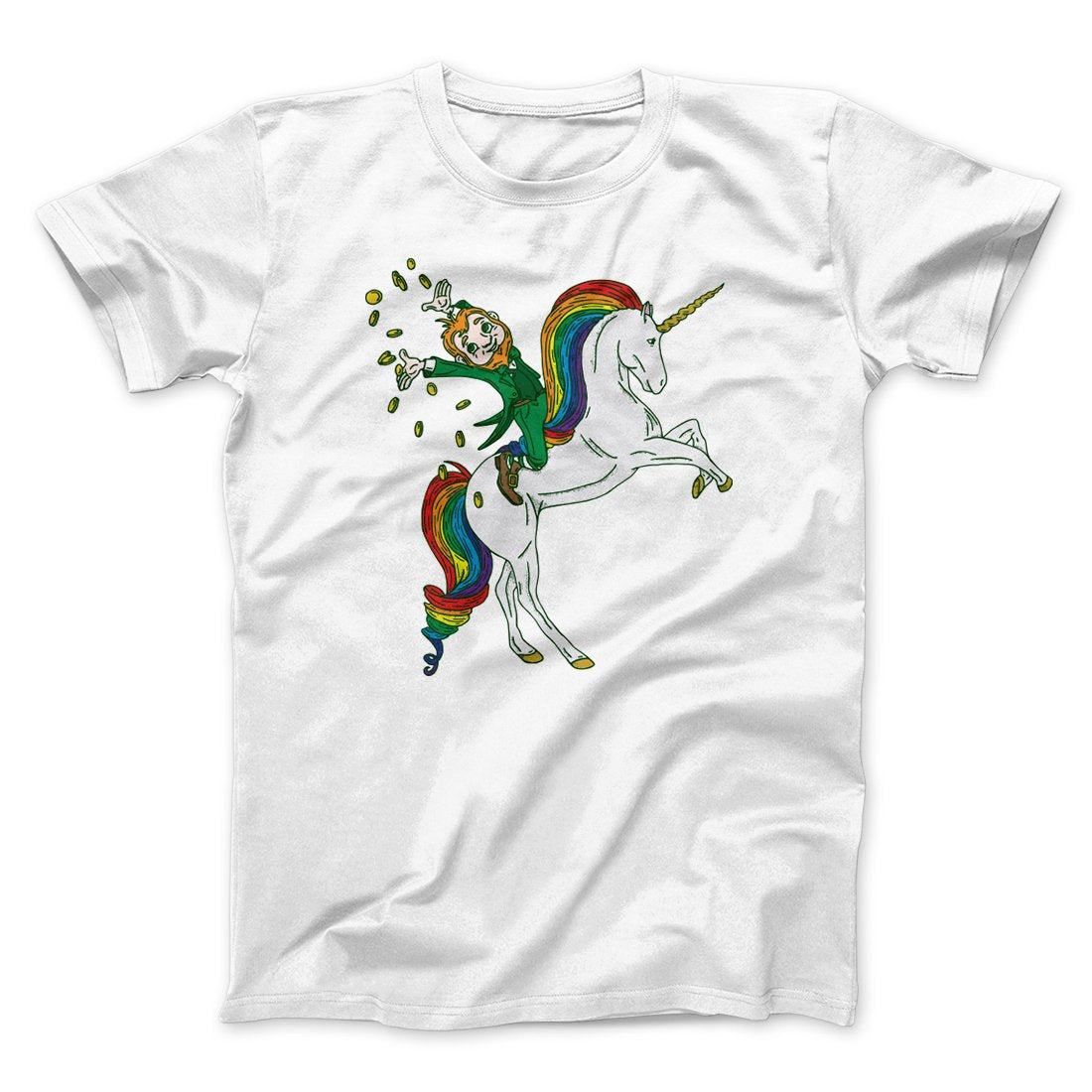 Leprechaun Unicorn Jockey Men/Unisex T-Shirt | Funny Shirt from Famous In Real Life