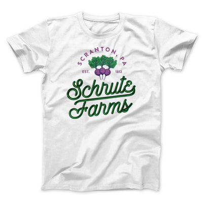 Schrute Farms Men/Unisex T-Shirt White | Funny Shirt from Famous In Real Life