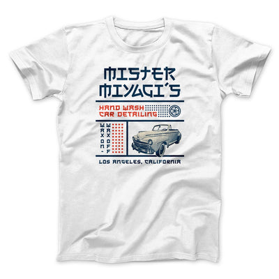 Mr. Miyagi's Car Detailing Funny Movie Men/Unisex T-Shirt White | Funny Shirt from Famous In Real Life
