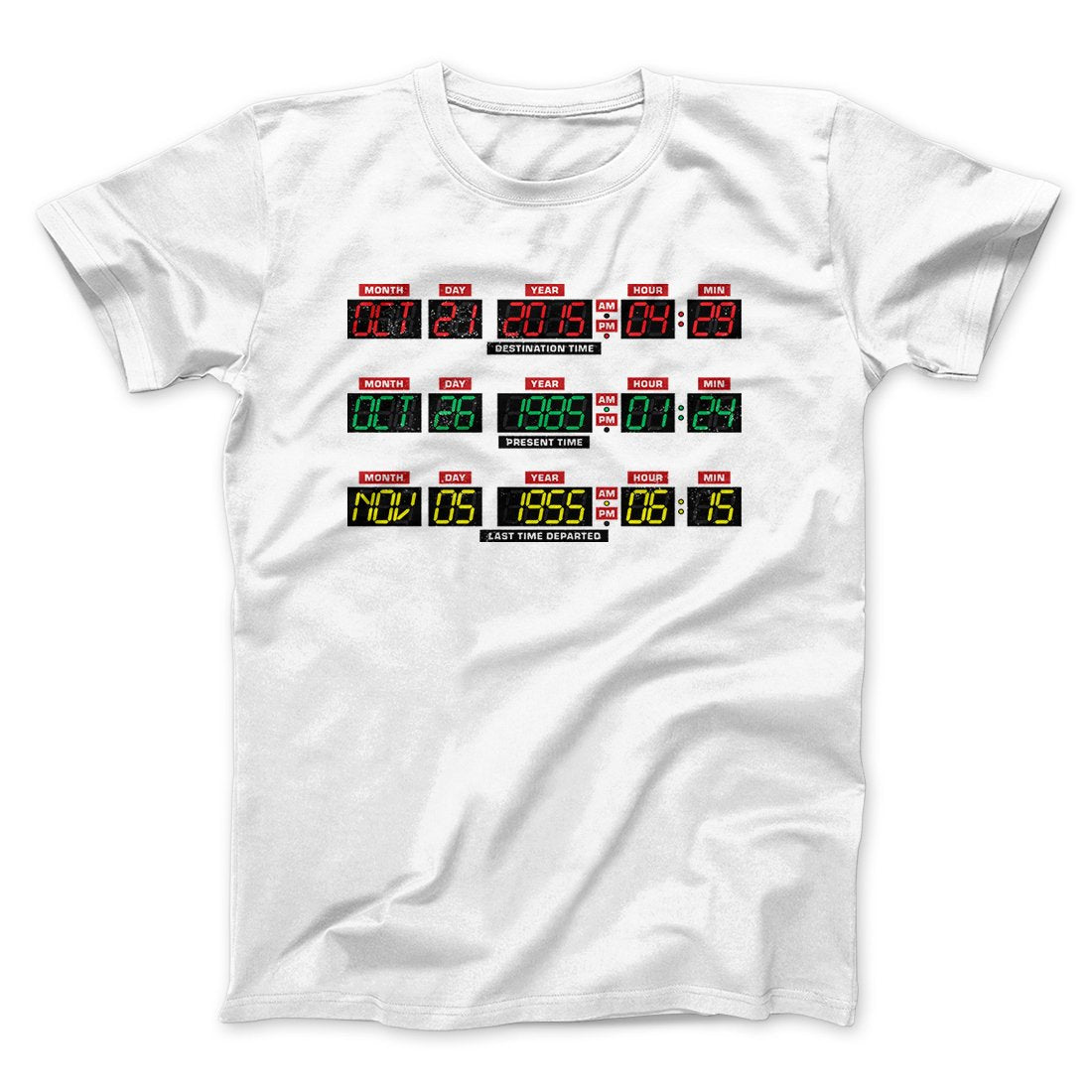 Time Machine Dashboard Funny Movie Men/Unisex T-Shirt White | Funny Shirt from Famous In Real Life
