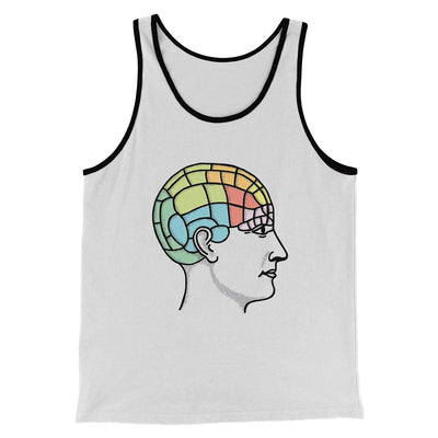 Phrenology Chart Men/Unisex Tank Top White/Black | Funny Shirt from Famous In Real Life