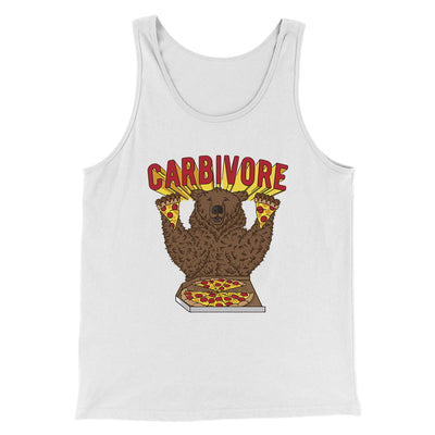 Carbivore Funny Men/Unisex Tank Top White | Funny Shirt from Famous In Real Life