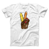 Peace Sign Hand Turkey Funny Thanksgiving Men/Unisex T-Shirt White | Funny Shirt from Famous In Real Life