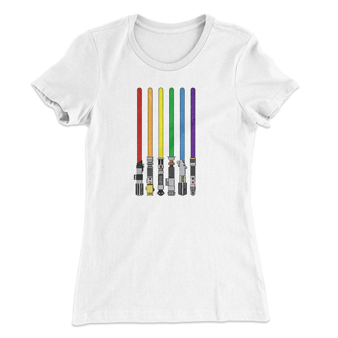 Lightsaber Color Rainbow Women's T-Shirt White | Funny Shirt from Famous In Real Life