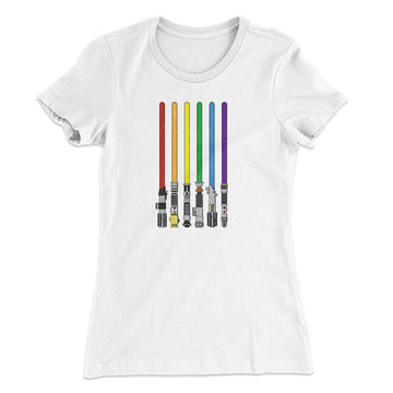Lightsaber Color Rainbow Women's T-Shirt White | Funny Shirt from Famous In Real Life