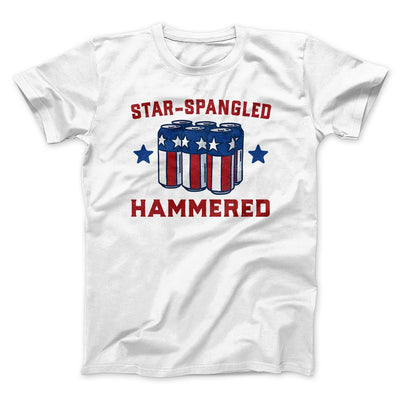 Star Spangled Hammered Men/Unisex T-Shirt White | Funny Shirt from Famous In Real Life