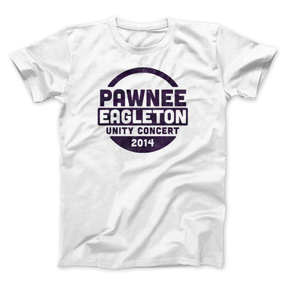Pawnee Eagleton Unity Concert Men/Unisex T-Shirt White | Funny Shirt from Famous In Real Life
