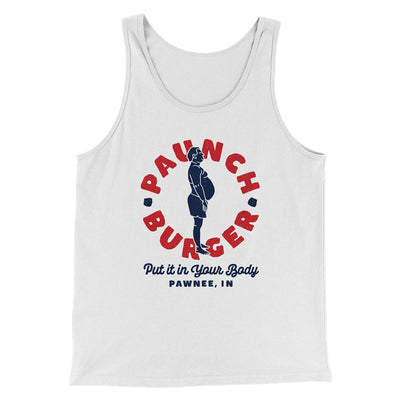 Paunch Burger Men/Unisex Tank Top White | Funny Shirt from Famous In Real Life