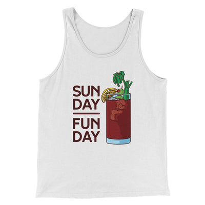 Sunday Funday Men/Unisex Tank Top White | Funny Shirt from Famous In Real Life