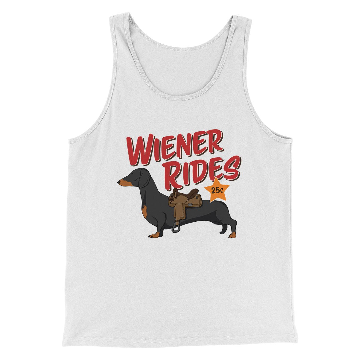 Wiener Rides Funny Men/Unisex Tank Top White | Funny Shirt from Famous In Real Life