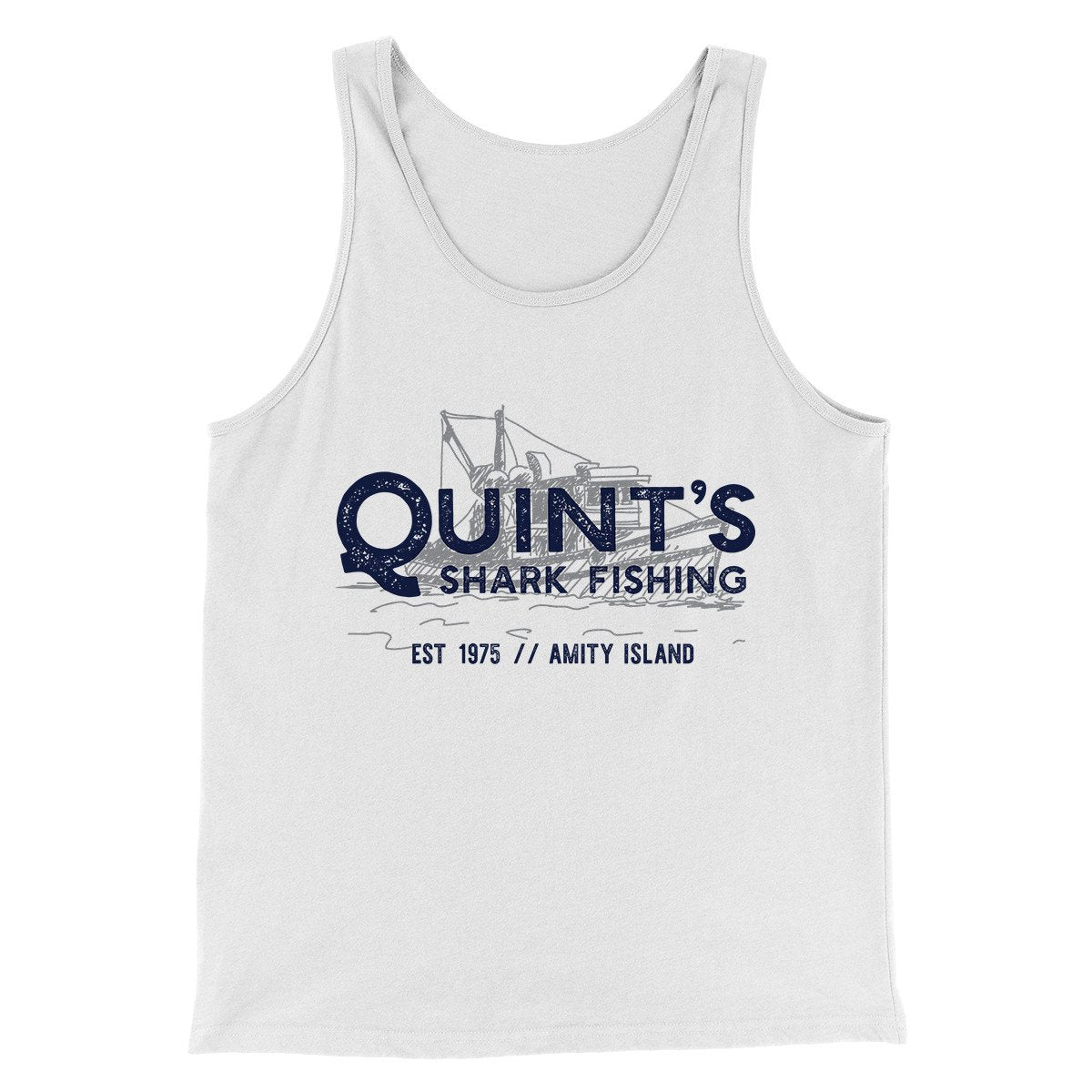 Quint's Shark Fishing Funny Movie Men/Unisex Tank Top | Funny Shirt from Famous In Real Life