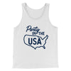 Party in the USA Men/Unisex Tank Top White | Funny Shirt from Famous In Real Life