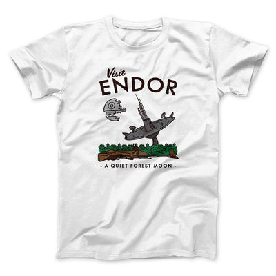 Visit Endor Funny Movie Men/Unisex T-Shirt White | Funny Shirt from Famous In Real Life