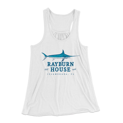 Rayburn House Women's Flowey Tank Top White | Funny Shirt from Famous In Real Life