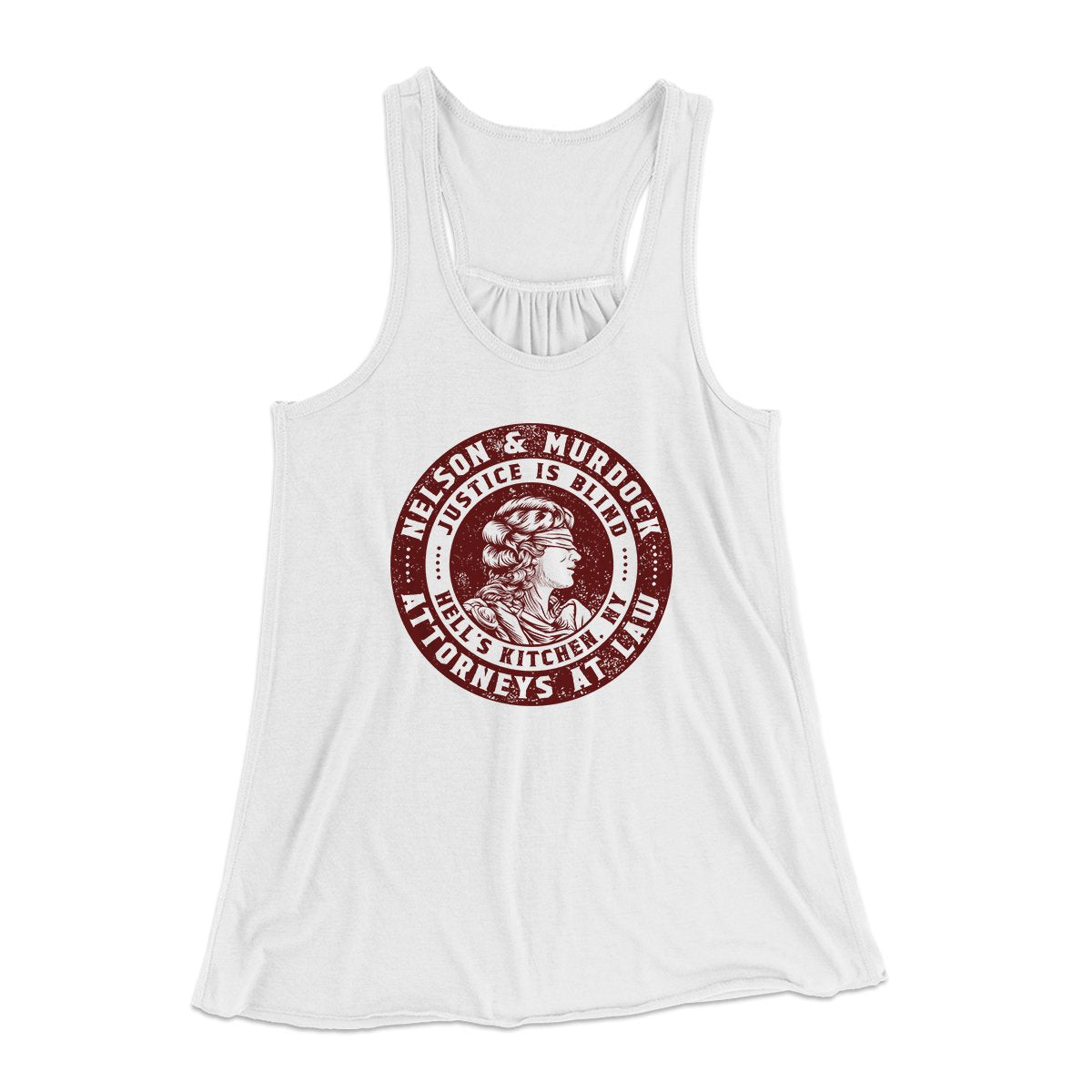 Nelson And Murdock Attorneys At Law Women's Flowey Tank Top White | Funny Shirt from Famous In Real Life