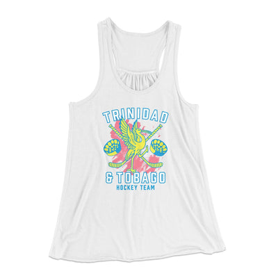 Trinidad & Tobago Hockey Women's Flowey Tank Top White | Funny Shirt from Famous In Real Life