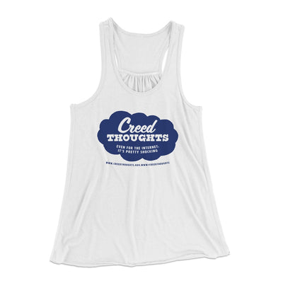 Creed Thoughts Women's Flowey Tank Top White | Funny Shirt from Famous In Real Life