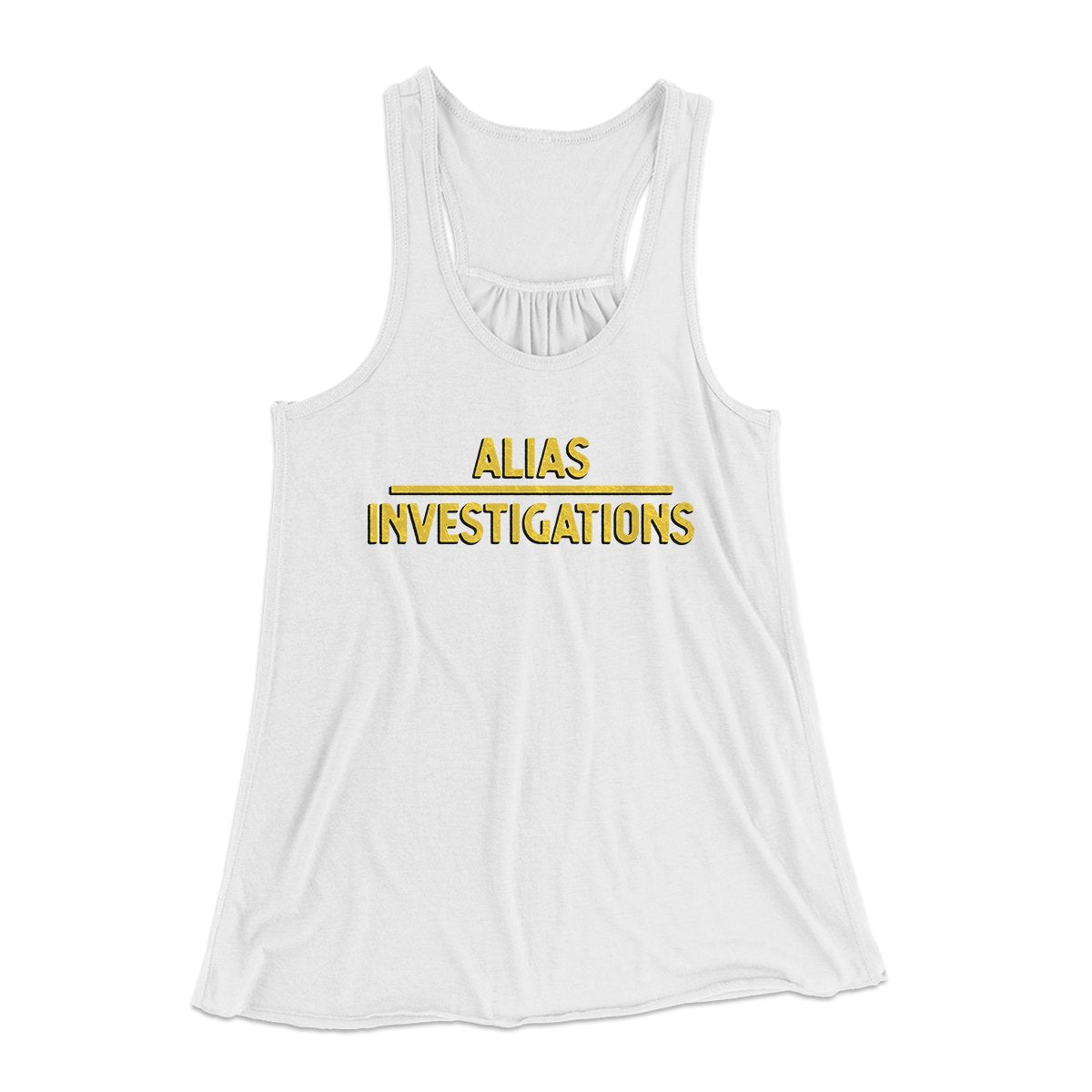 Alias Investigations Women's Flowey Tank Top White | Funny Shirt from Famous In Real Life