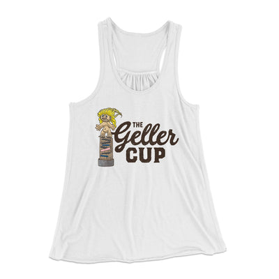 The Geller Cup Women's Flowey Tank Top White | Funny Shirt from Famous In Real Life