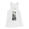 I Love Tall Boys Women's Flowey Tank Top White | Funny Shirt from Famous In Real Life