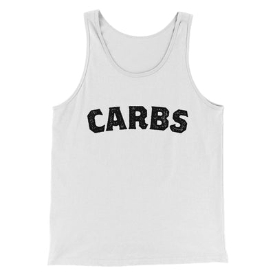 Carbs Men/Unisex Tank Top White/ Black | Funny Shirt from Famous In Real Life