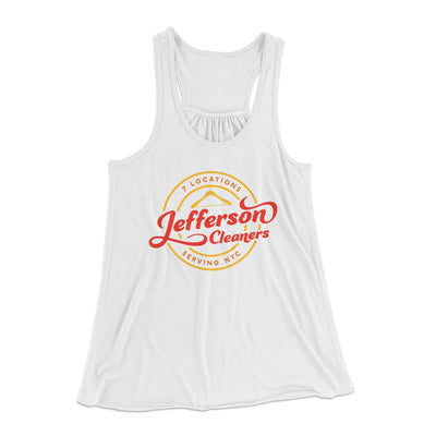 Jefferson Cleaners Women's Flowey Tank Top White | Funny Shirt from Famous In Real Life