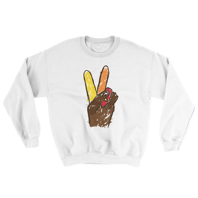 Peace Sign Hand Turkey Ugly Sweater | Funny Shirt from Famous In Real Life