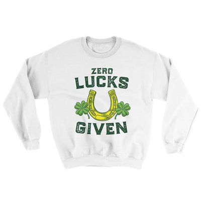 Zero Lucks Given Ugly Sweater White | Funny Shirt from Famous In Real Life