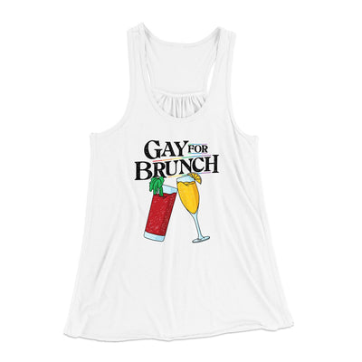 Gay for Brunch Women's Flowey Tank Top White | Funny Shirt from Famous In Real Life
